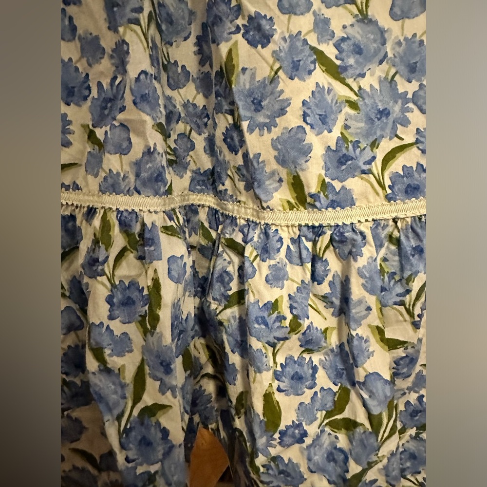 Anthropologie Blue and Green Floral Mini Dress - Picture 6 of 7